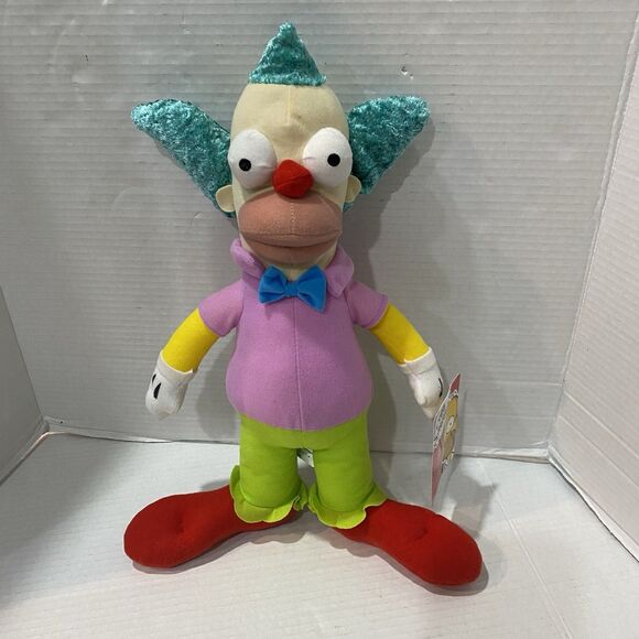 The Simpsons Krusty the Clown Plush Doll By Toy Factory 2016 NWT Crusty - Picture 1 of 5
